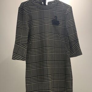 H&M Black and White Houndstooth Sheath Dress